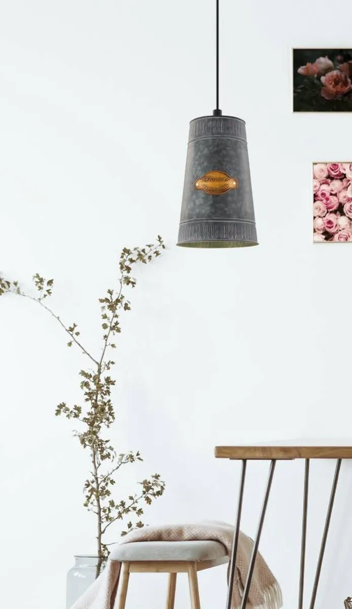 Eglo Honeybourne Hanglamp E27 - Staal Zwart/Goud