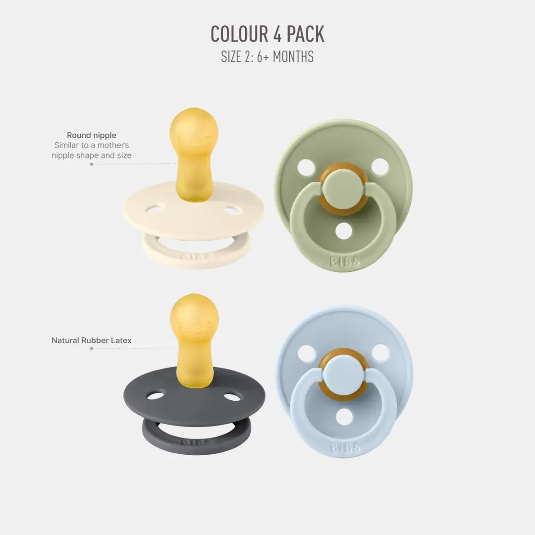 BIBS Colour Speen 4 Stuks - Iron Mix - 6-18 Maanden