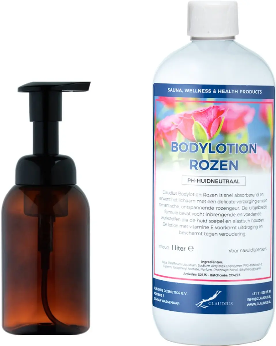 Splashbox Cosmetics Zeepdispenser 300ml + Bodylotion 1L Rozen