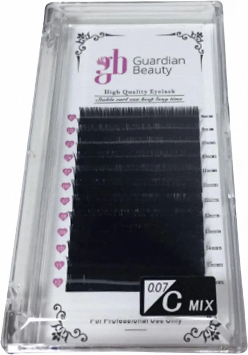 Guardian Beauty Prime Silk Lashes Wimper Extensions - Mix 0.07mm - Zwart