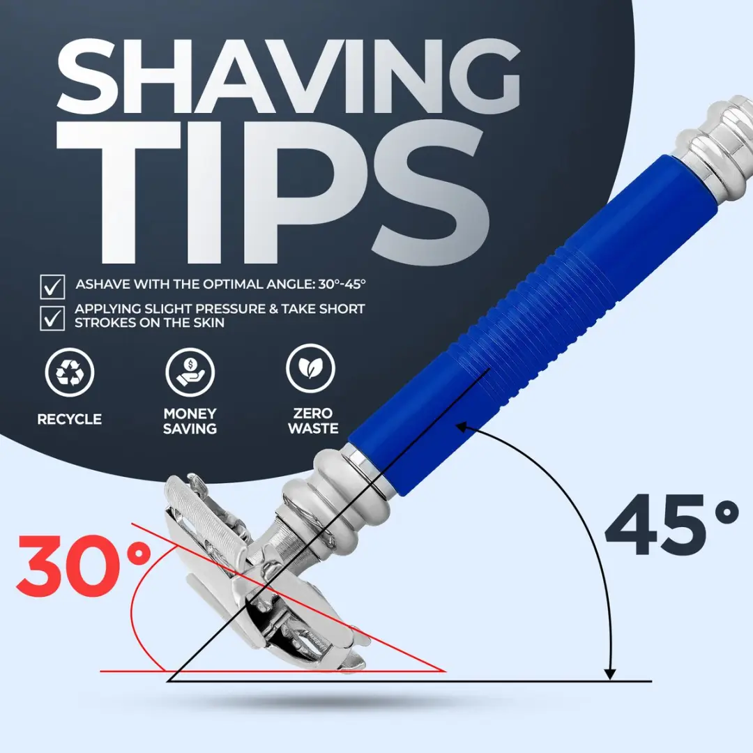Haryali London Butterfly Safety Razor - Blauw - afbeelding 6 van 6