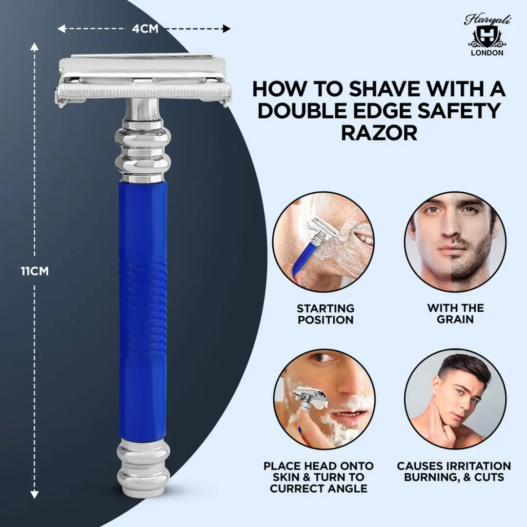 Haryali London Butterfly Safety Razor - Blauw