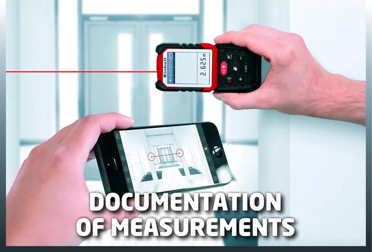 Einhell TE-LD 60 Afstandsmeter - Tot 60m - Pythagorasfunctie