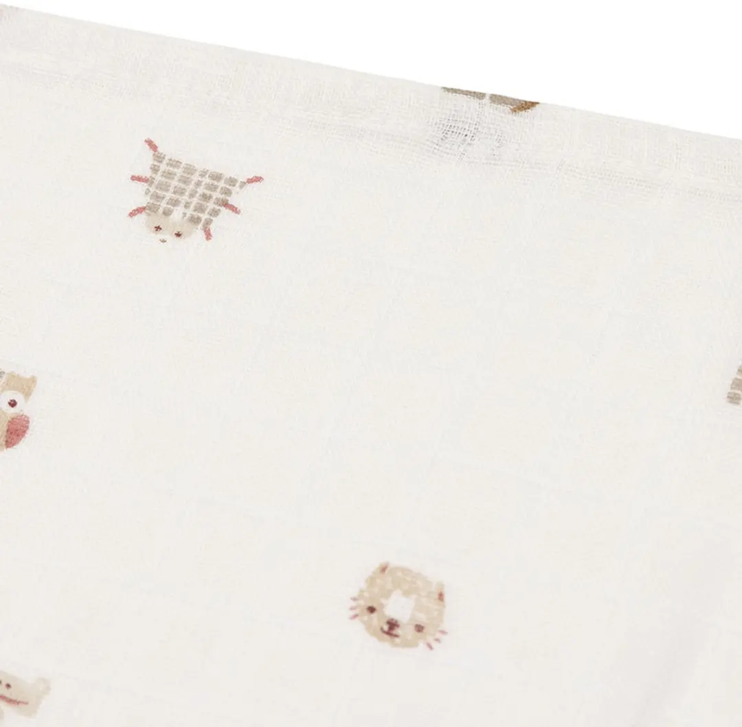 Jollein Hydrofiele Doek Small 70x70cm Animal Friends - 3 Stuks