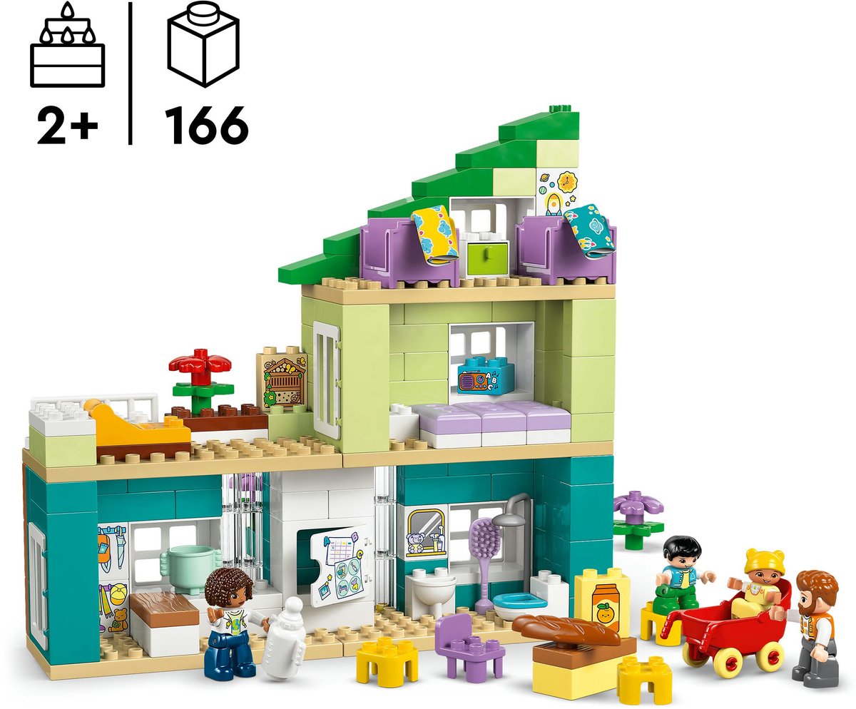 LEGO Duplo modern familiehuis met figuren - 3-in-1 speelgoedset.