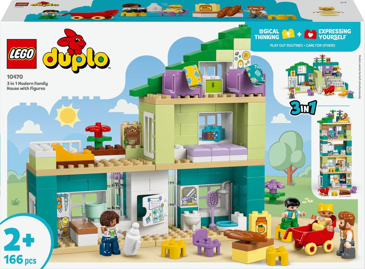 LEGO Duplo modern familiehuis met figuren - 3-in-1 speelgoedset.