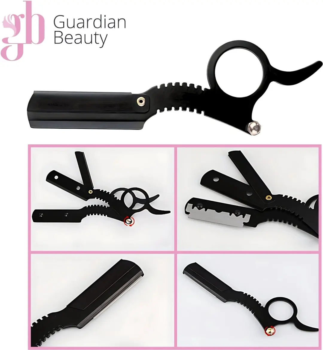 Guardian Beauty Classic Straight Razor - 100 Halve Mesjes Zwart