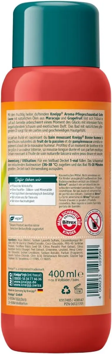 Kneipp Badschuim Passievrucht & Grapefruit 400ml
