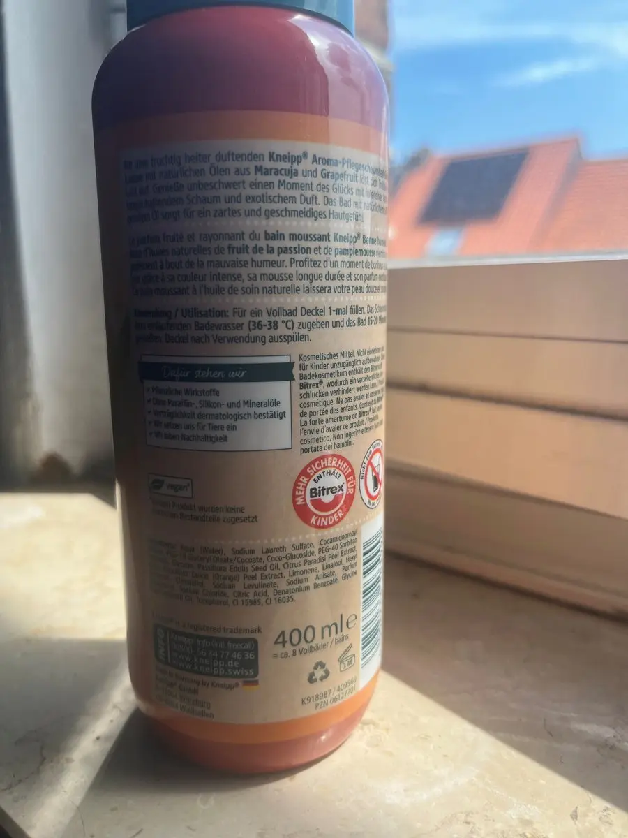 Kneipp Badschuim Passievrucht & Grapefruit 400ml