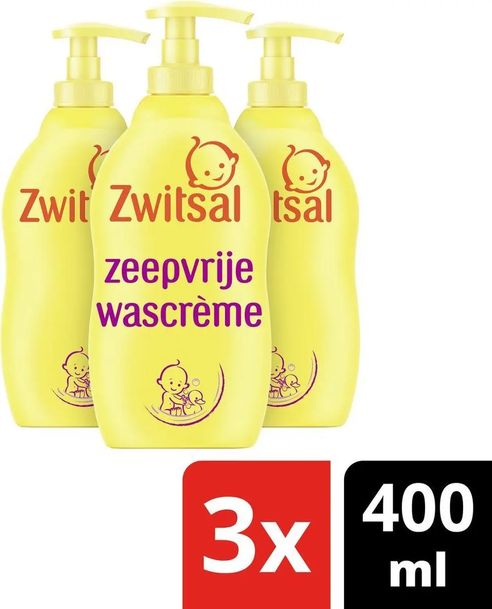 Zwitsal Baby Zeepvrije Wascrème 400ml - 3 Stuks