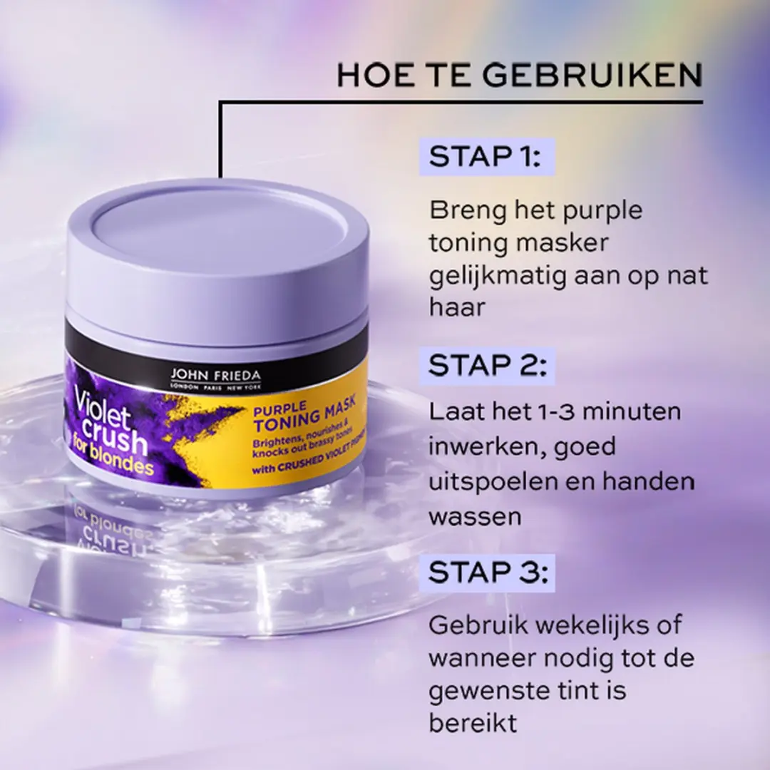 John Frieda Violet Crush Purple Toning Haarmasker 250ml - afbeelding 6 van 6