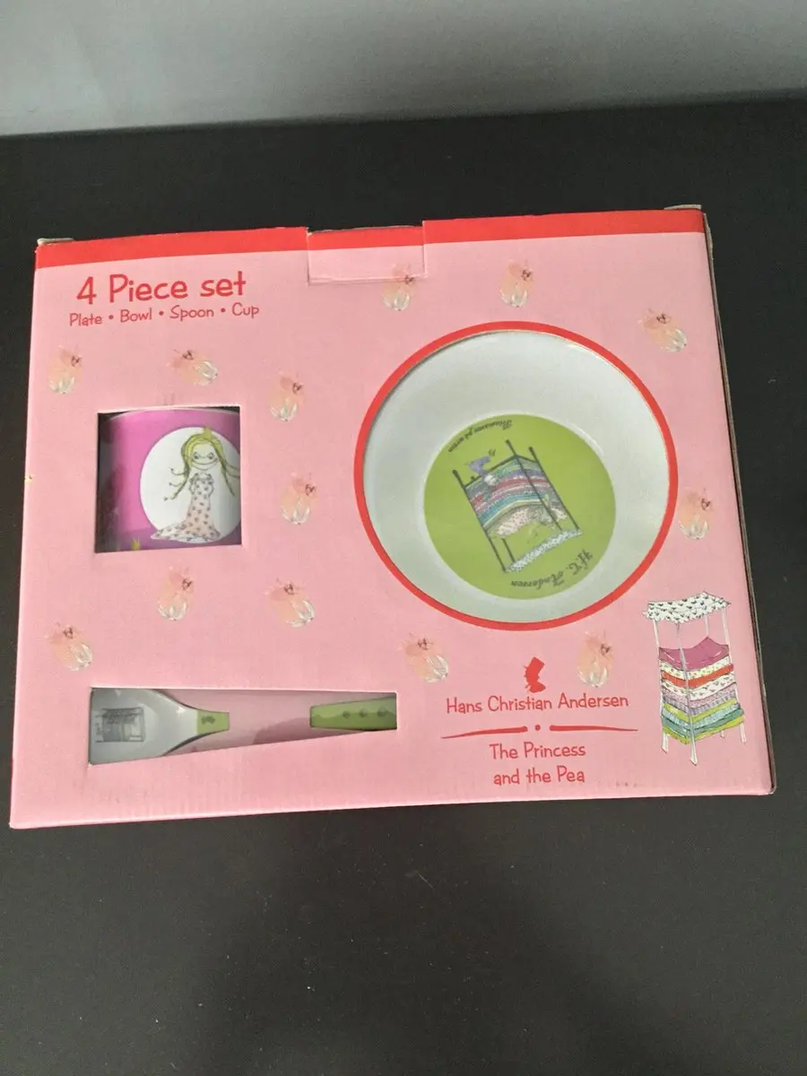 Barbo Toys Peuter Eetset Prinses en de Erwt - 4-delig - Multiroze