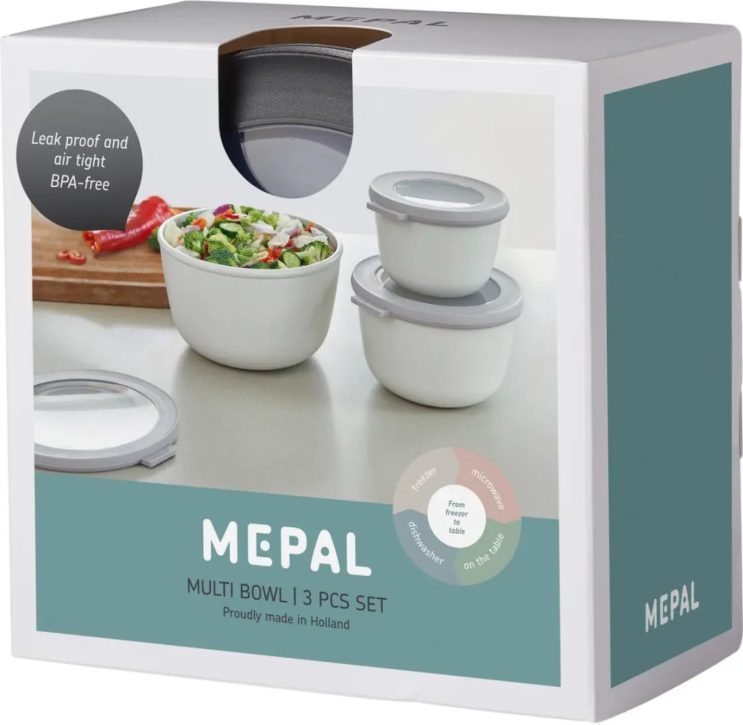 Mepal Cirqula Vershouddoosset 3-delig - 500/1000/2000ml - Nordic Black