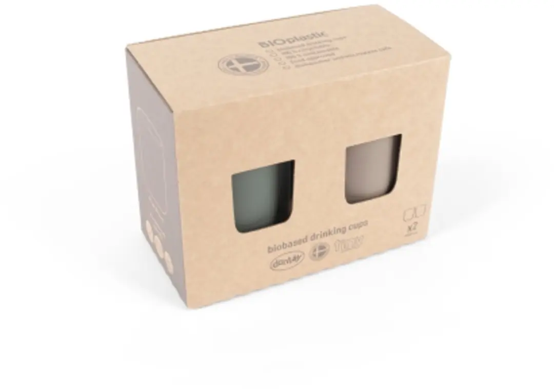Dantoy BIOplastic Bekerset Baby 2-delig - Olijfgroen