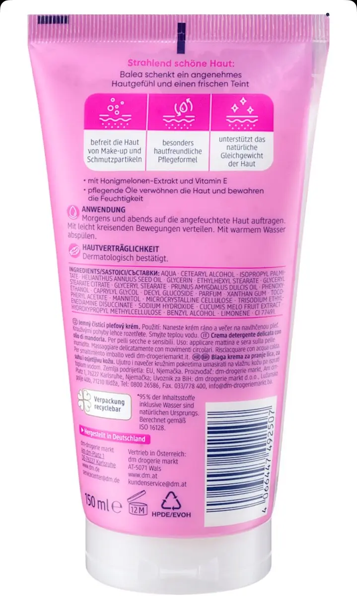 Balea Waschcreme Zachte Reinigingscrème 2x150ml