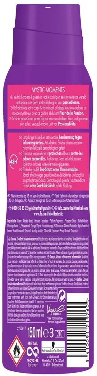 Fa Deodorant Spray Mystic Moments Passion Flower 150ml - afbeelding 6 van 6