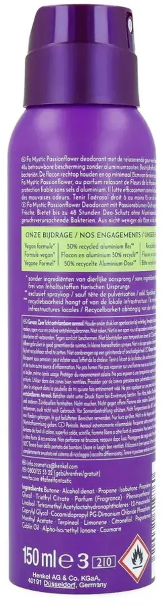 Fa Deodorant Spray Mystic Moments Passion Flower 150ml
