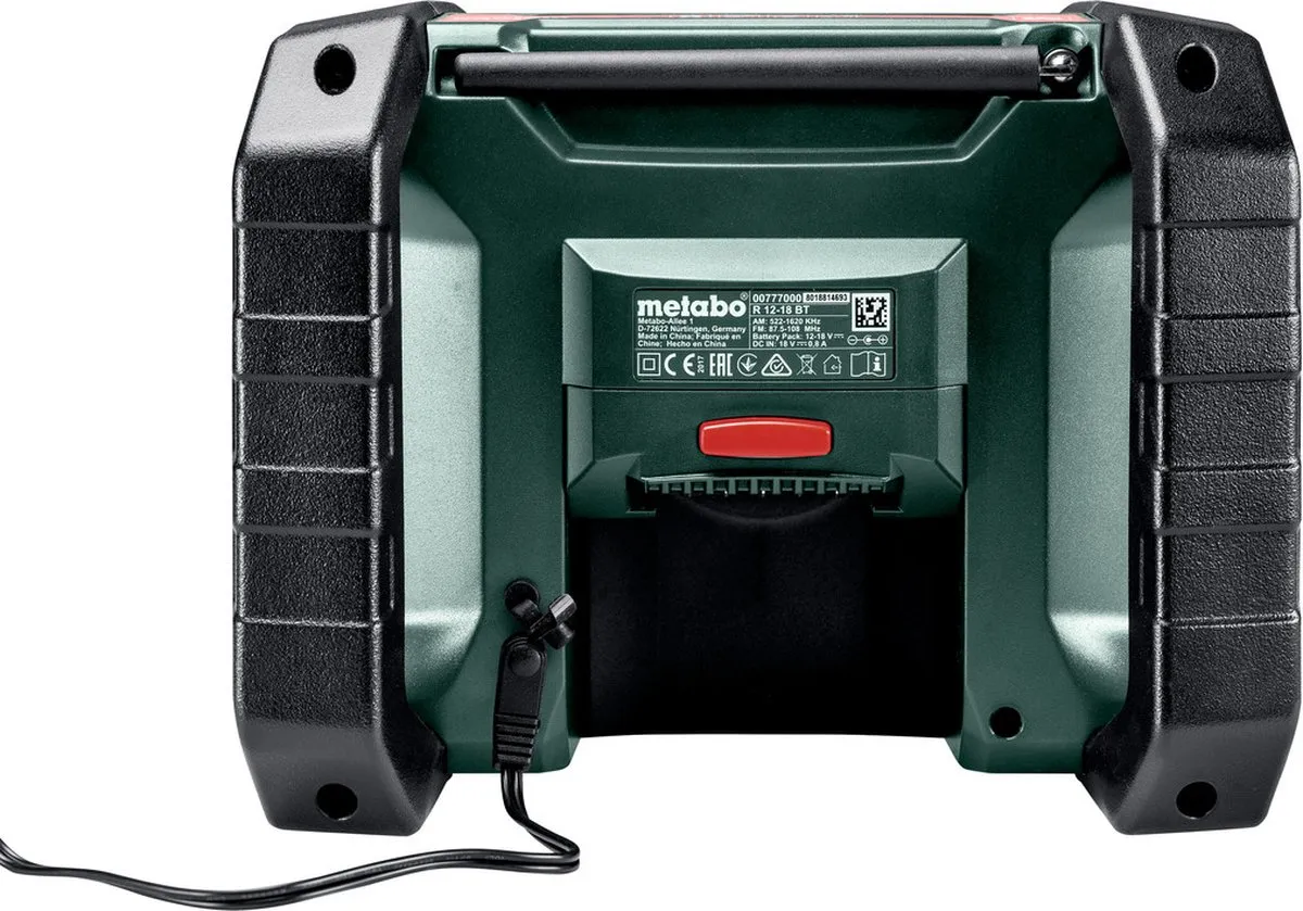 Metabo R 12-18 DAB+ BT Bouwradio - Groen/Zwart