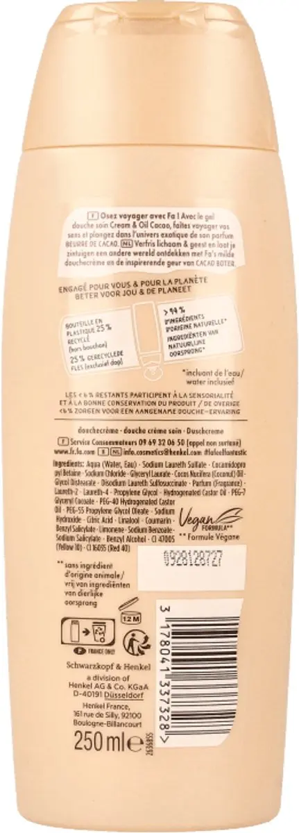 Fa Douchegel Cream & Oil 250ml - Coco & Cacao