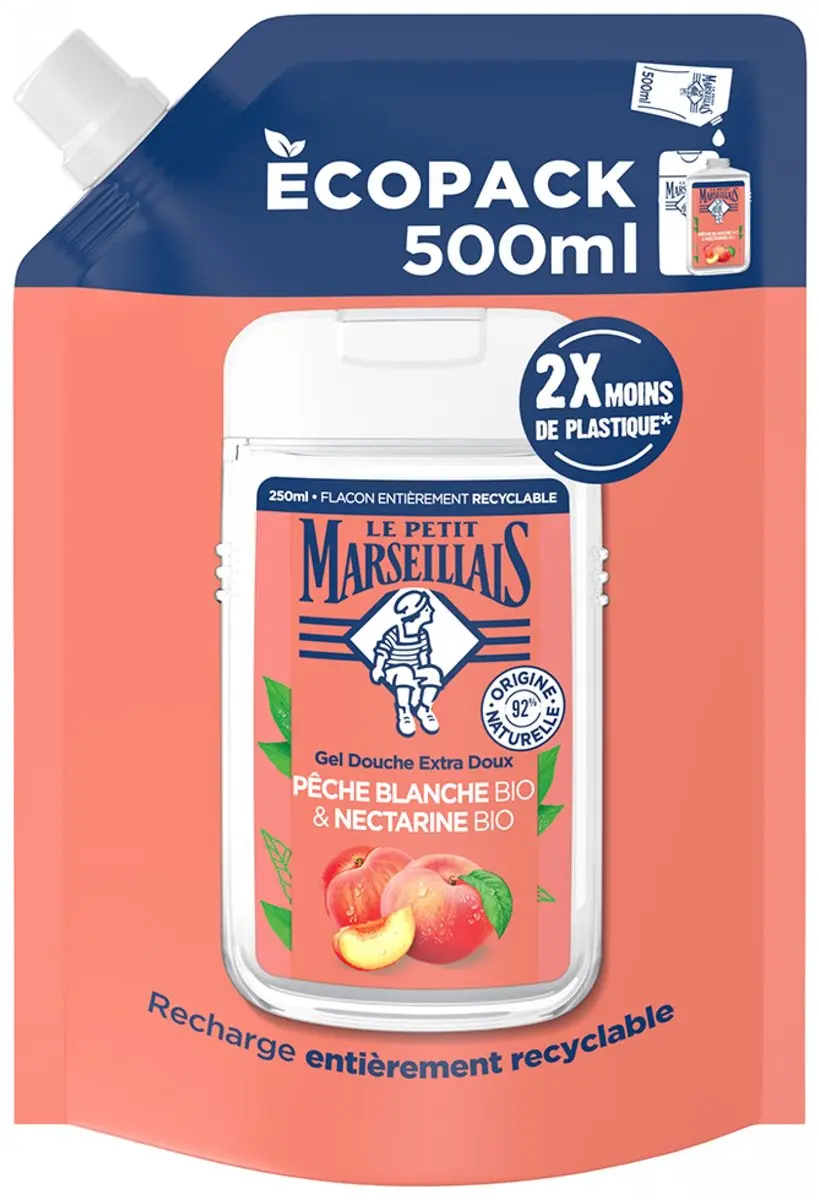 Le Petit Marseillais Douchegel Witte Perzik Eco-Refill 500ml