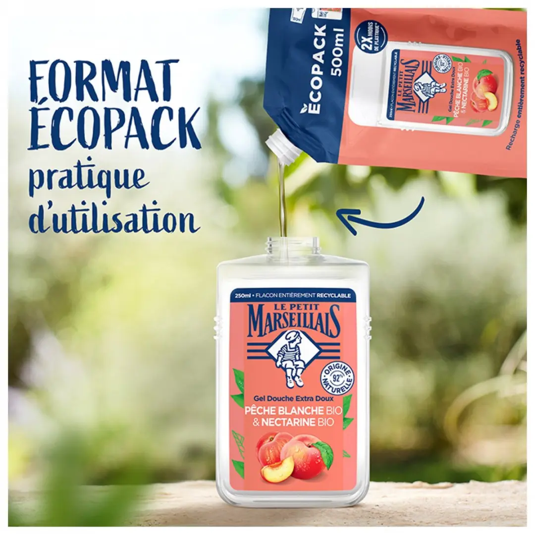 Le Petit Marseillais Douchegel Witte Perzik Eco-Refill 500ml