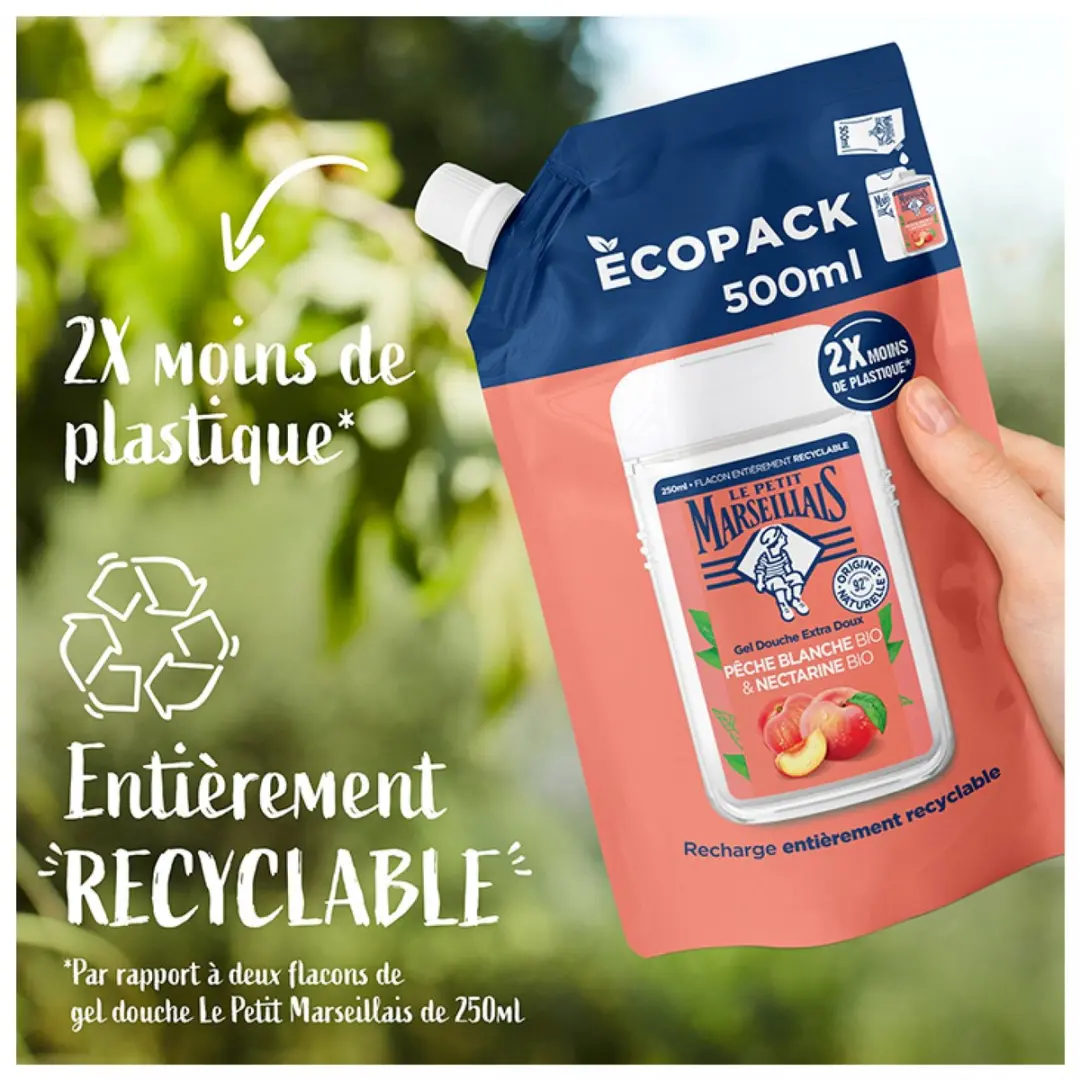 Le Petit Marseillais Douchegel Witte Perzik Eco-Refill 500ml