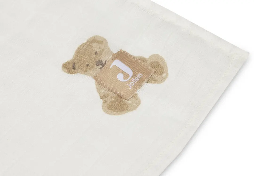 Jollein Hydrofiele Doek Large 115x115cm - Teddy Bear - 2 Stuks - afbeelding 6 van 6