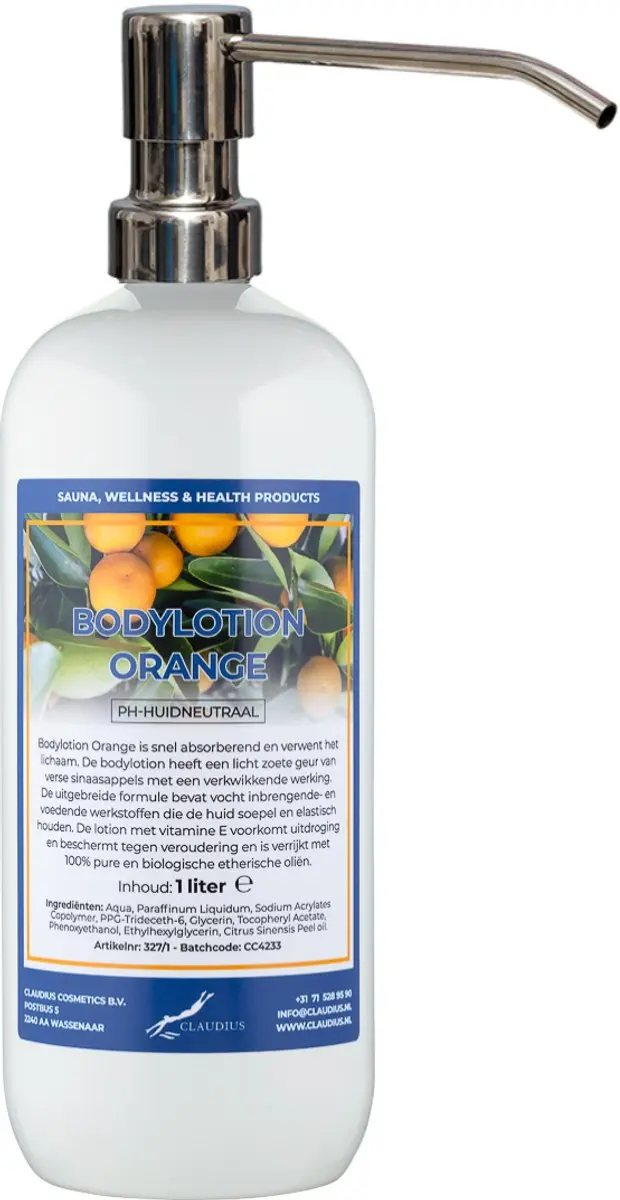 Splashbox Cosmetics Bodylotion Orange 1L - RVS Pompsysteem