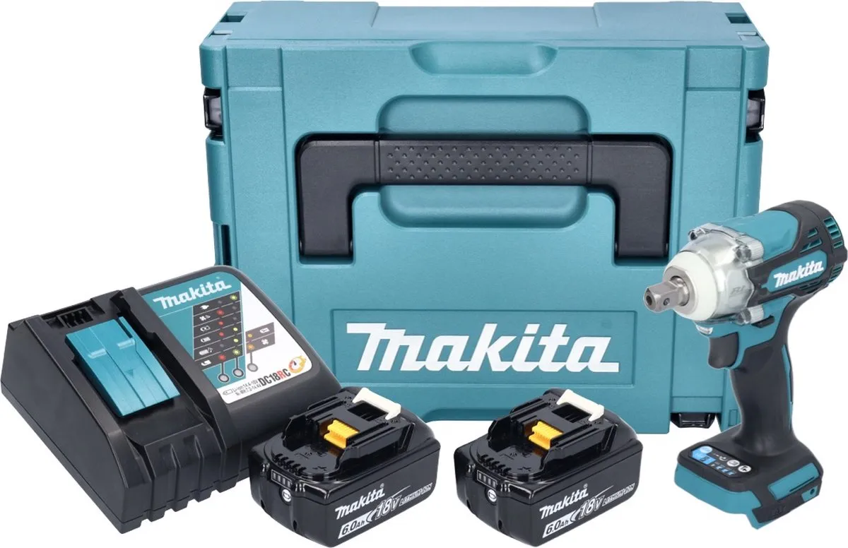 Makita DTW 301 RGJ Slagmoersleutel 18V 330Nm - 2x 6.0Ah + Lader + Makpac