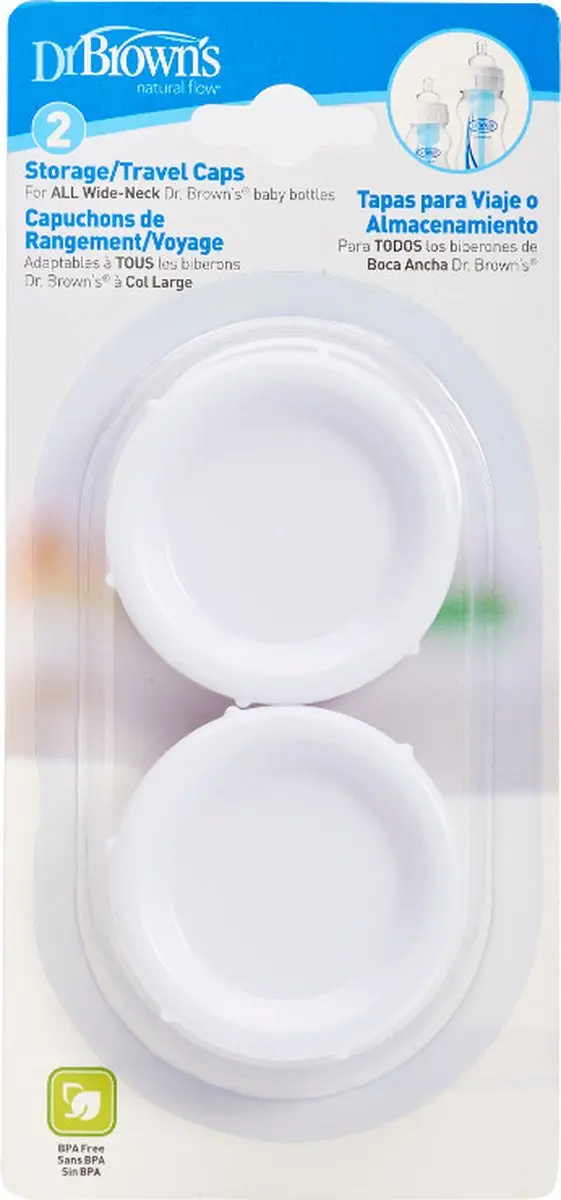 Dr. Brown's Afsluitdoppen Brede Halsfles - 2 Stuks