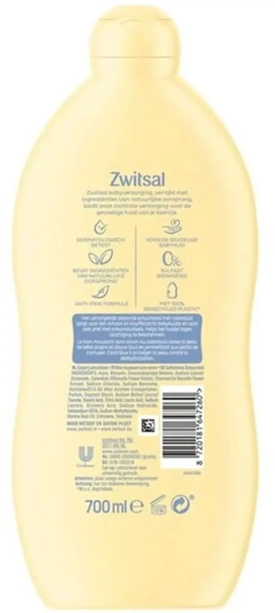 Zwitsal Schuimbad Zeepvrij 2700ml - 3x700ml