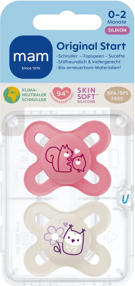 MAM Start Silikon Speen Extra Dun Roze - 2 Stuks