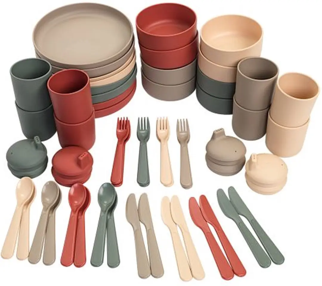 Dantoy Tiny Dinnertime Serviesset 56-delig - 4 Kleuren