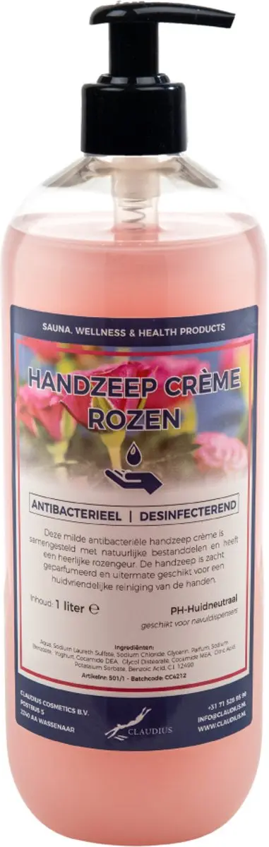 Splashbox Cosmetics Handzeep Crème Rozen 1L
