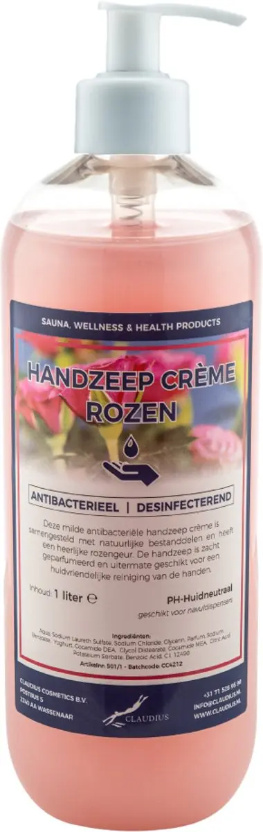 Splashbox Cosmetics Handzeep Crème Rozen 1L