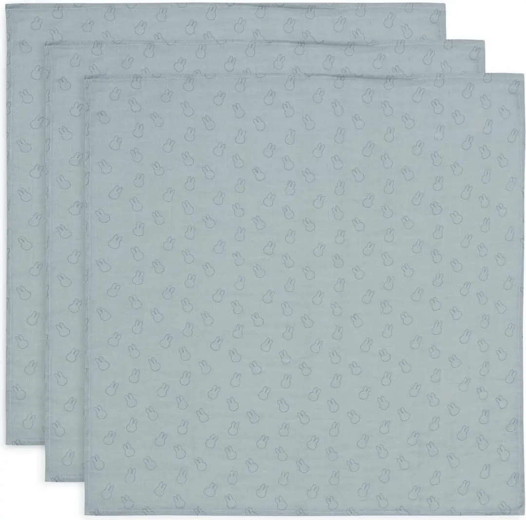Jollein x Nijntje Hydrofiele Doekjes Small 70x70cm - 3 Stuks - Miffy Silhouettes Sea Green