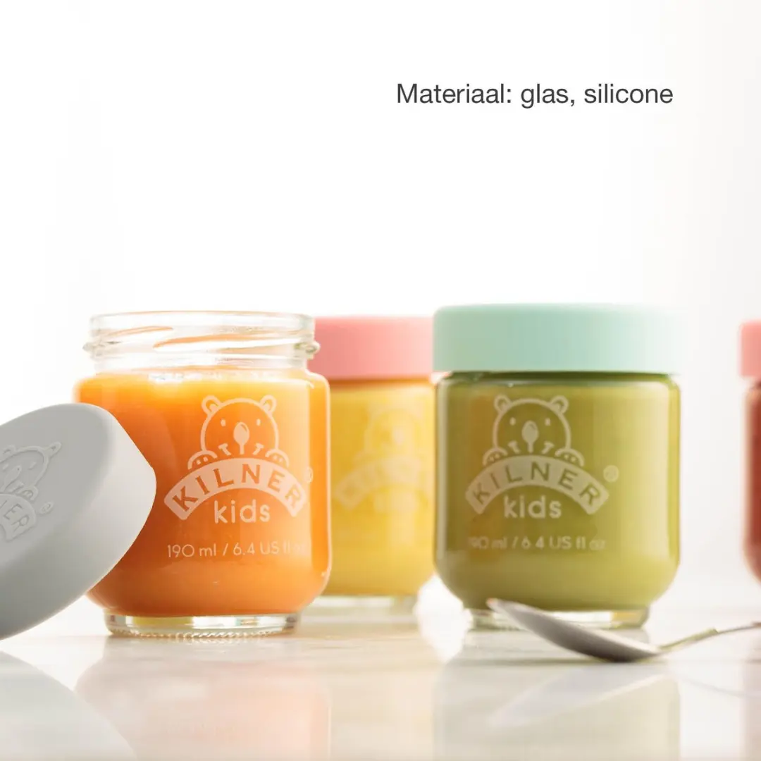 Kilner Babyvoeding Potten Set 6x190ml - Grijs/IJsblauw/Rozig
