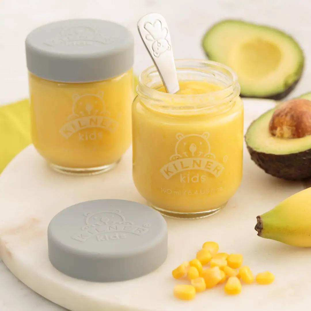 Kilner Babyvoeding Potten Set 6x190ml - Grijs/IJsblauw/Rozig
