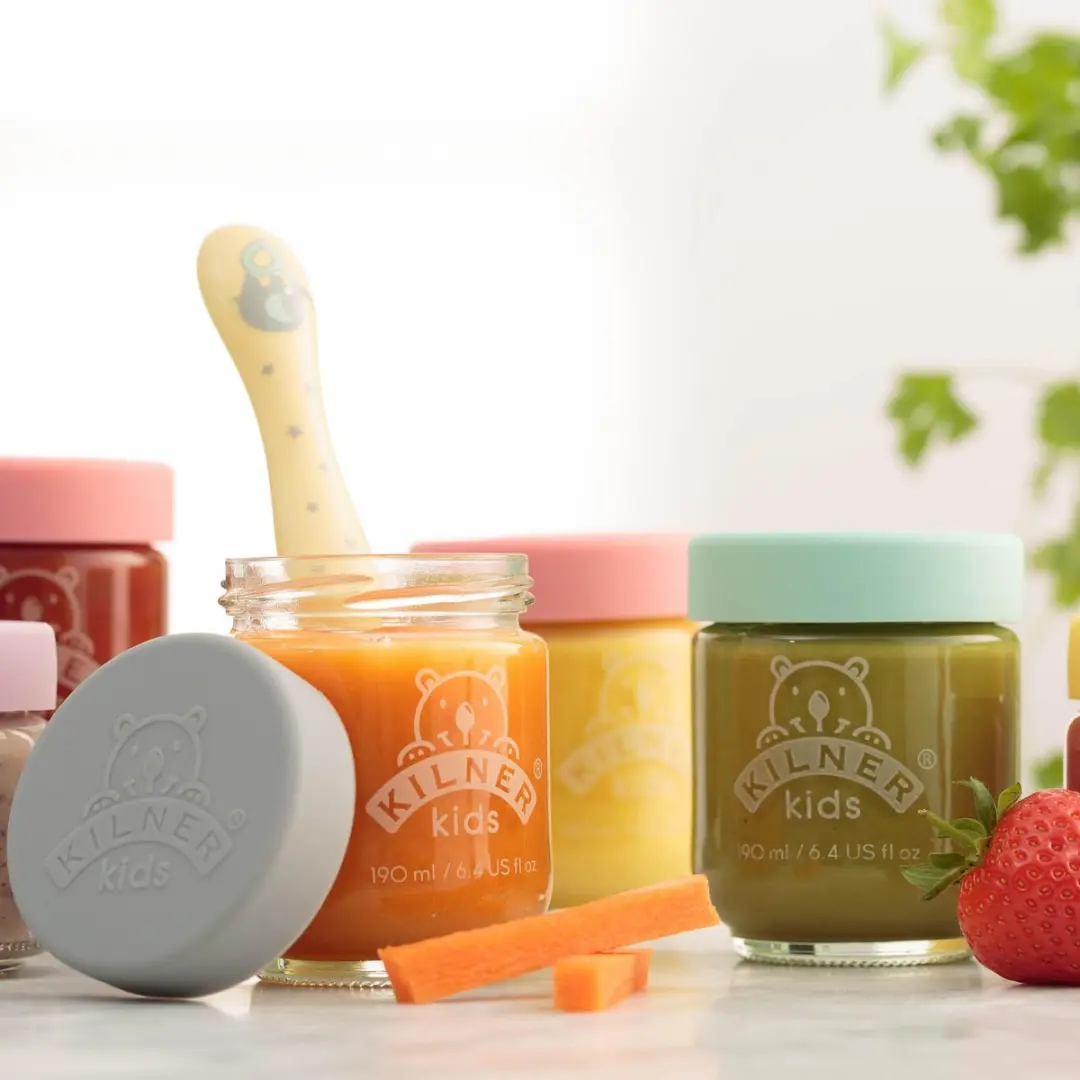 Kilner Babyvoeding Potten Set 6x190ml - Grijs/IJsblauw/Rozig