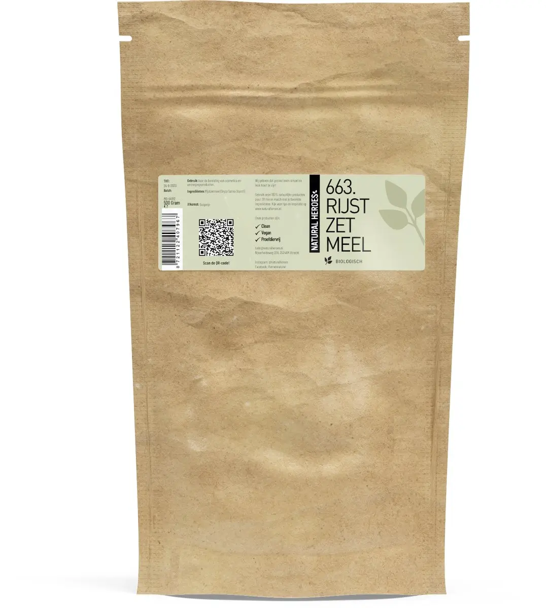 Natural Heroes Rijstzetmeel Biologisch 500g