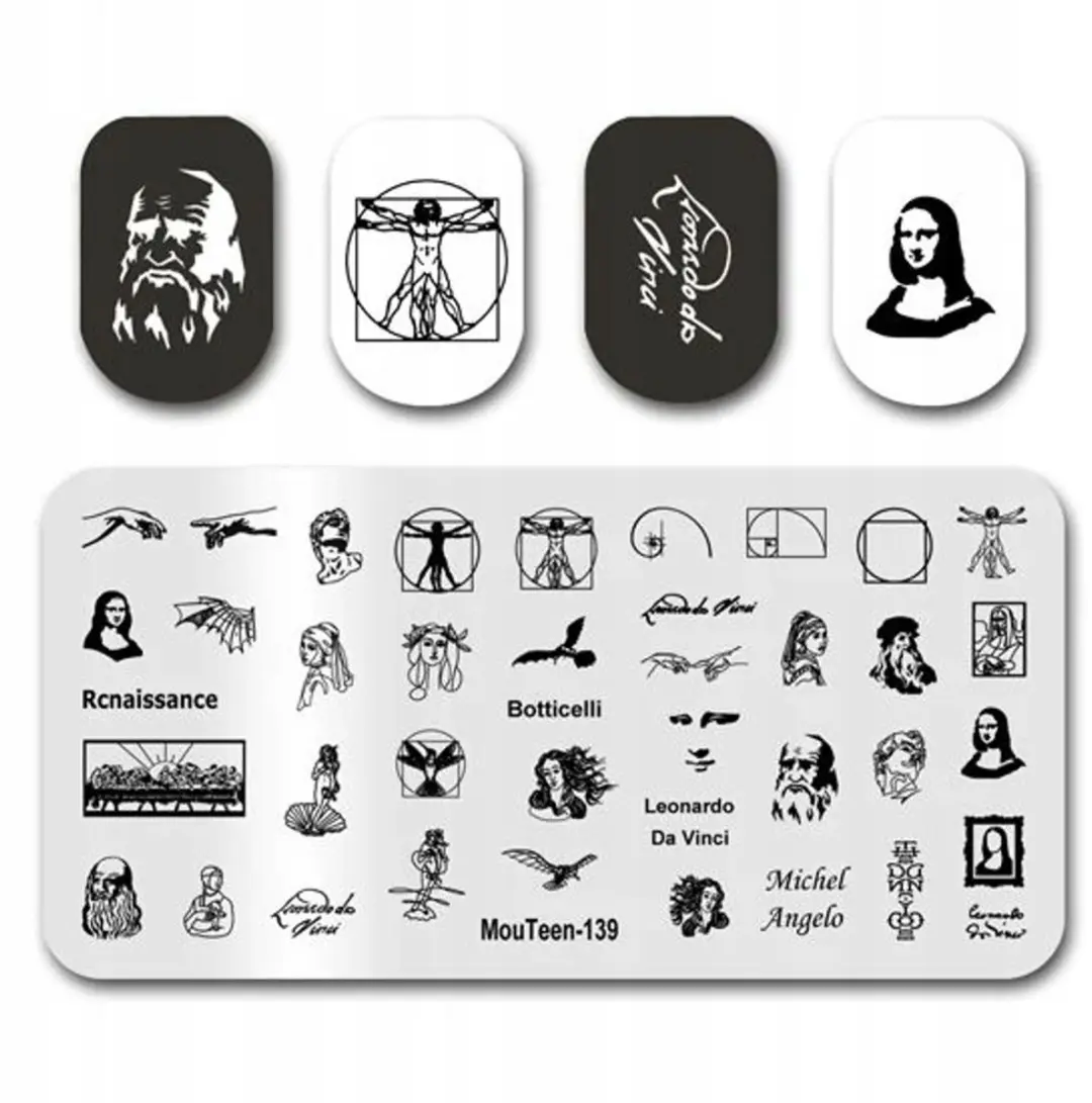 Born Pretty MouTeen-139 Nagelstempelplaat Leonardo da Vinci
