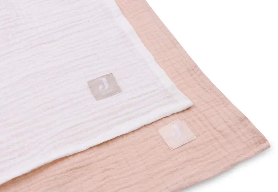 Jollein Hydrofiele Doek Large 115x115cm - Wild Rose/Ivory - 2 Stuks