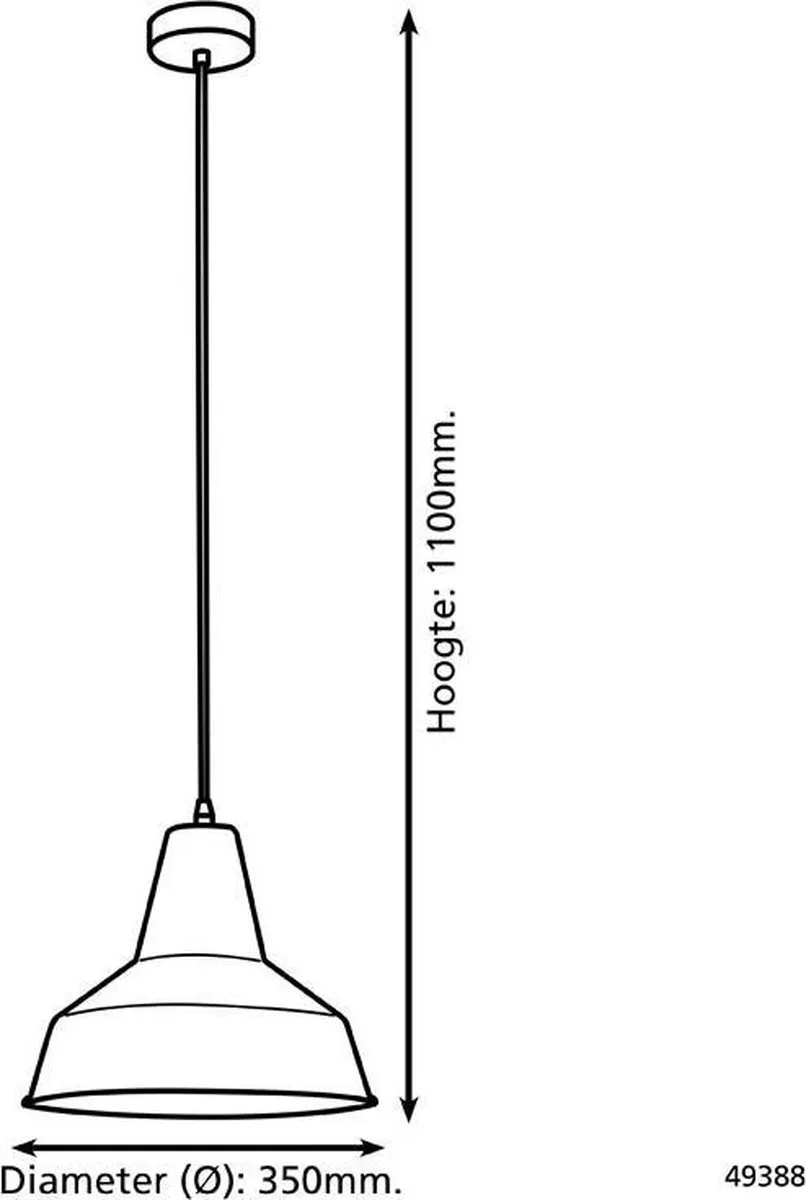 Eglo Vintage Somerton Hanglamp - 1 Lichtpunt - Ø35cm - Koper - afbeelding 5 van 5