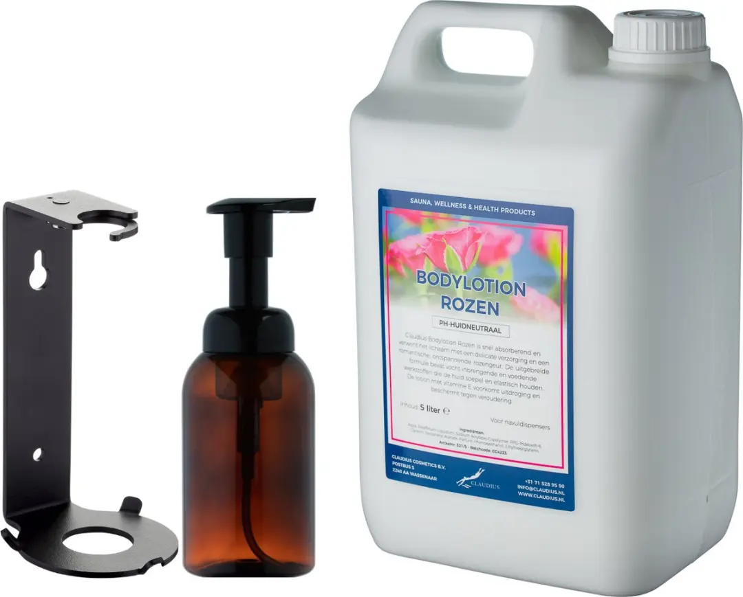 Splashbox Cosmetics Zeepdispenser 300ml + 5L Bodylotion Rozen