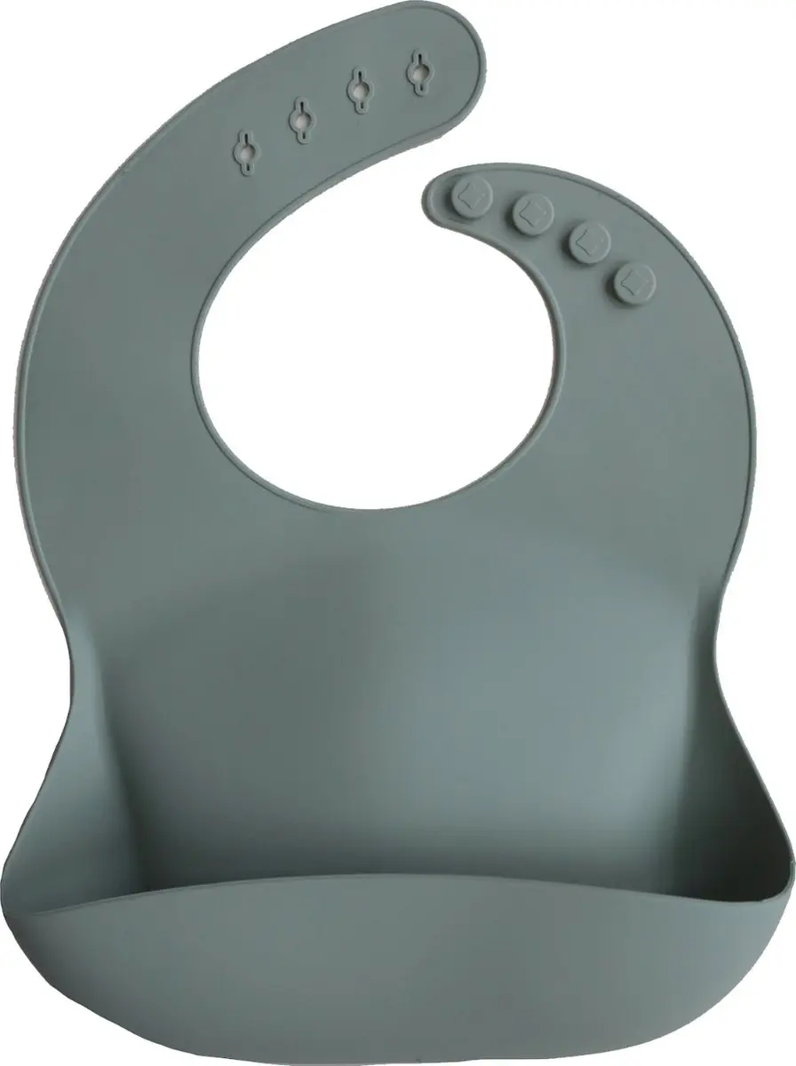 Mushie Siliconen Baby Slabbetje Cambridge Blue