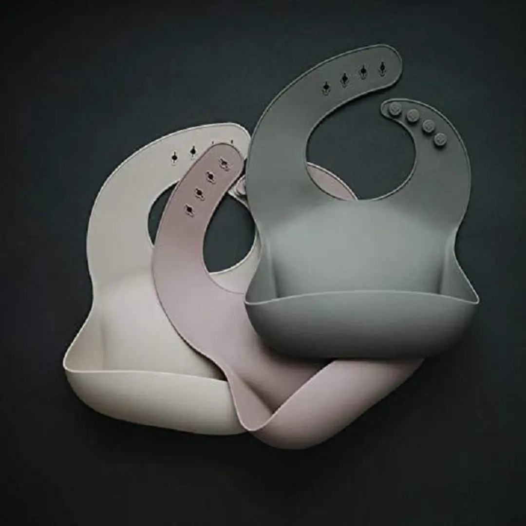Mushie Siliconen Baby Slabbetje Cambridge Blue - BPA/ftalaatvrij