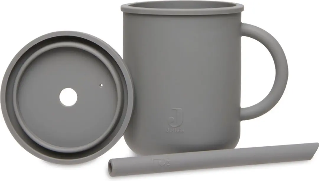 Jollein Drinkbeker Met Rietje Storm Grey - Siliconen