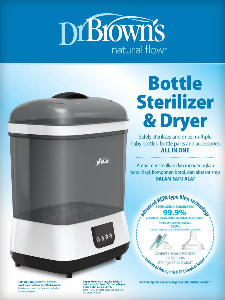 Dr. Brown's Stoomsterilisator met Droogfunctie - Wit