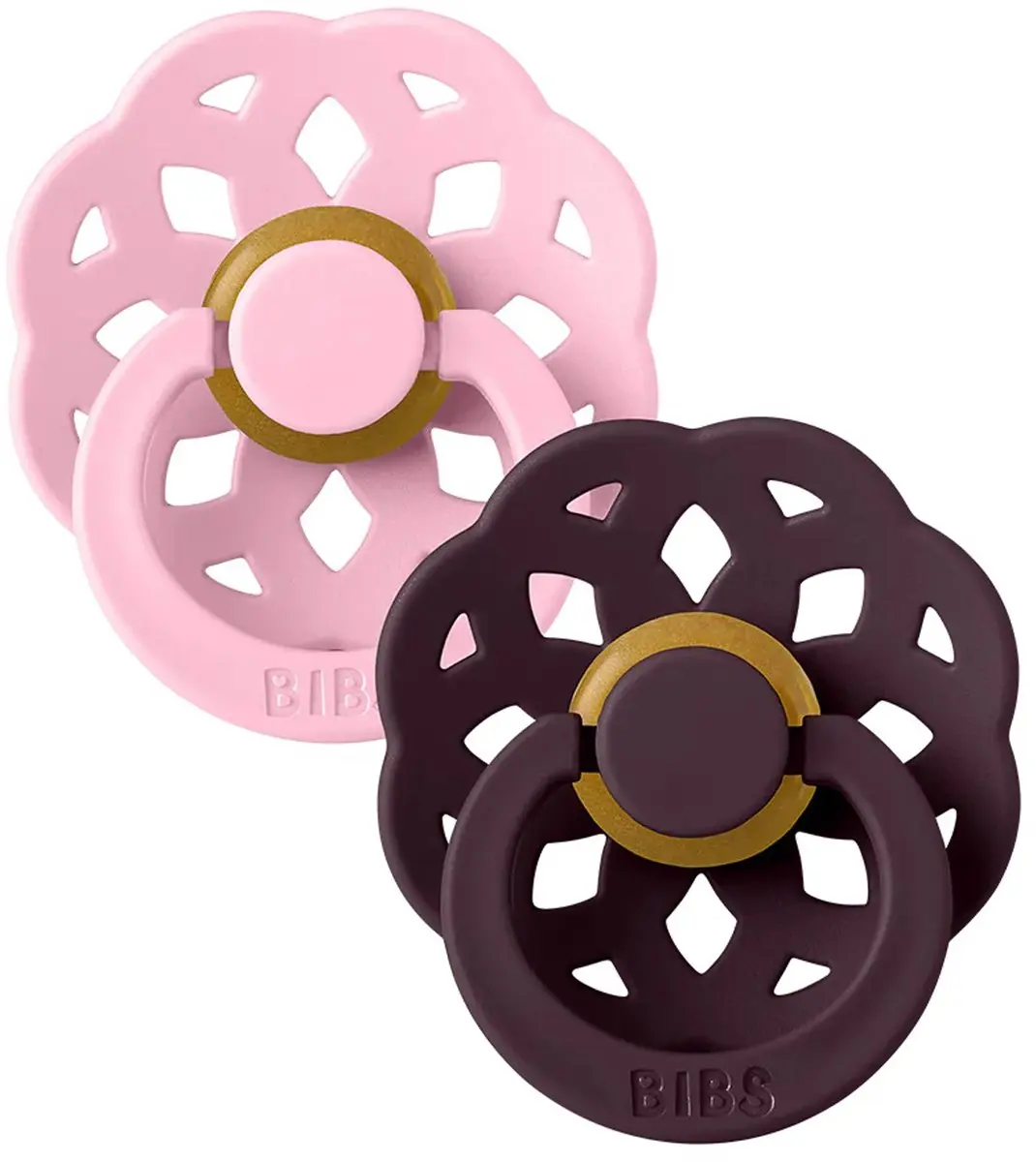 BIBS Boheme Fopspeen - 2 Stuks - 0-6 Mnd - Baby Pink/Plum