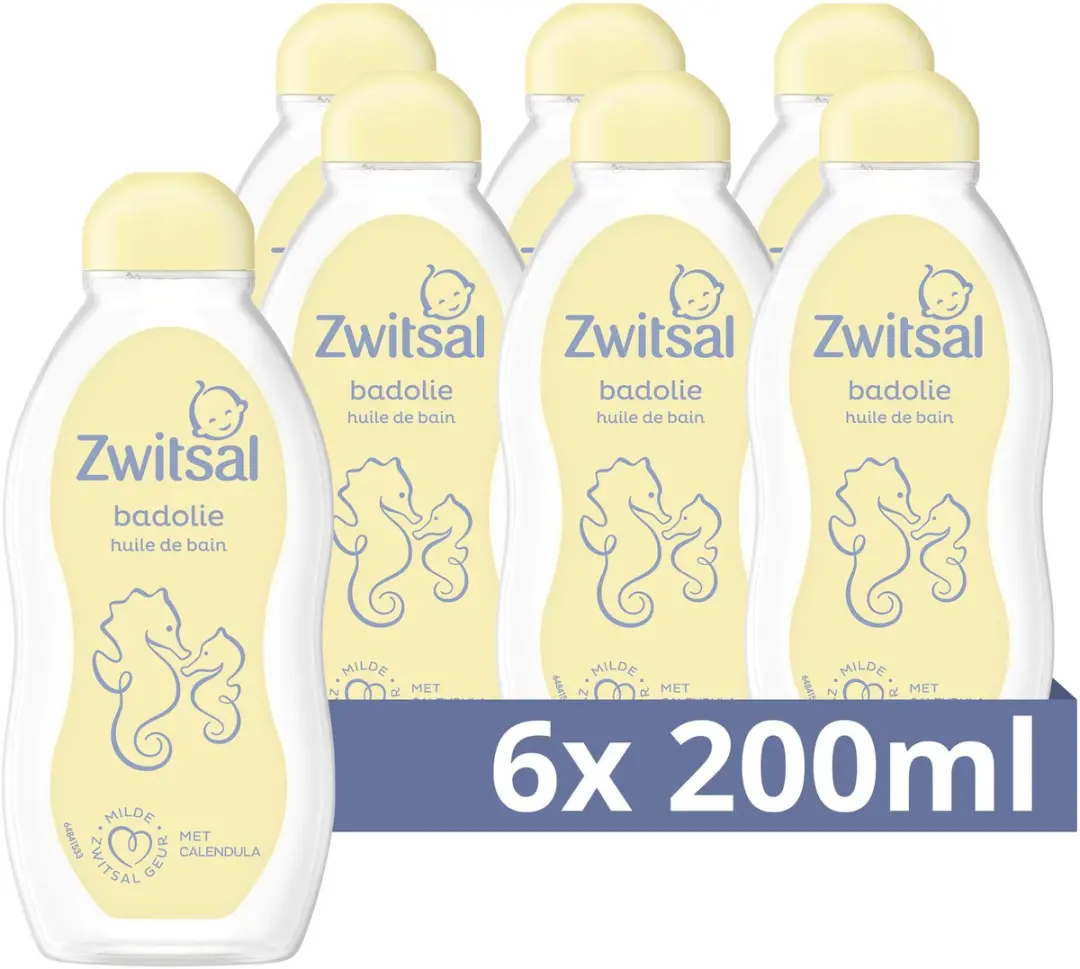 Zwitsal Baby Badolie 200ml - 6 Stuks